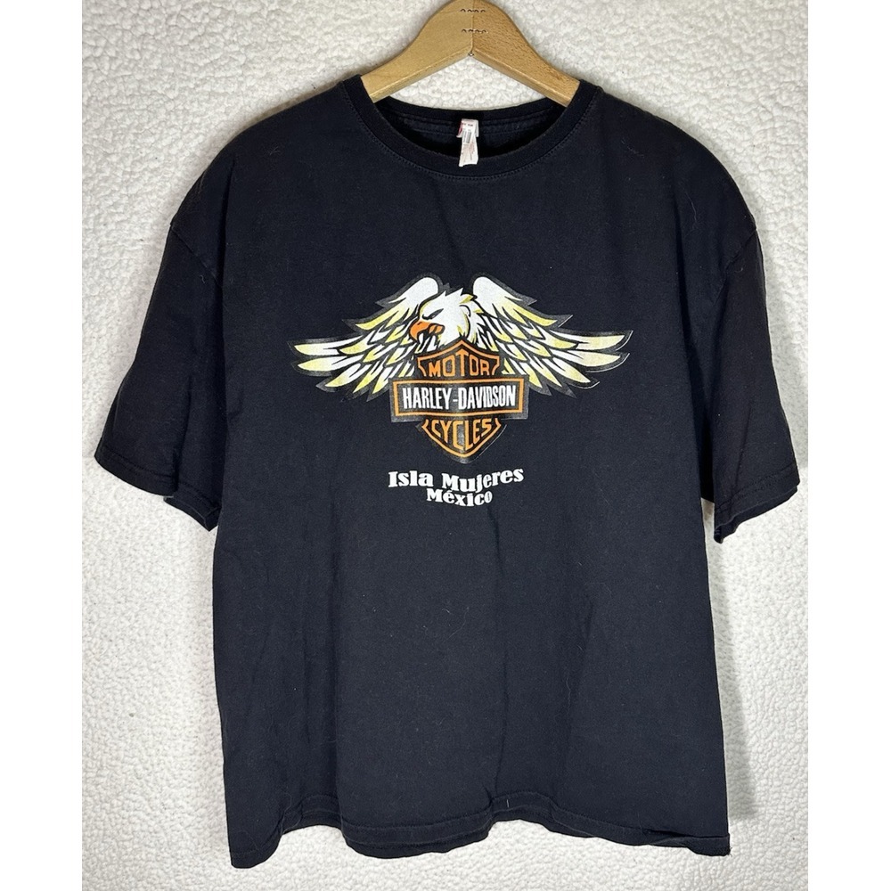 Harley Davidson Isla Mujeres Mexico TShirt Mens XL Motorcycle Short Sleeve